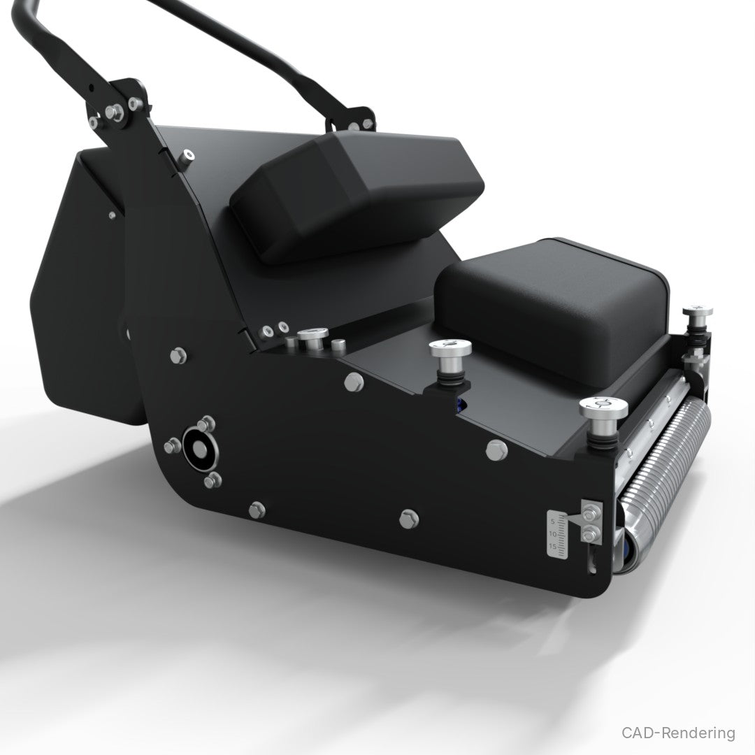 Falkenstein Consul Groomer, Seitenansicht mit Schnitthöhenskala (CAD-Rendering)
